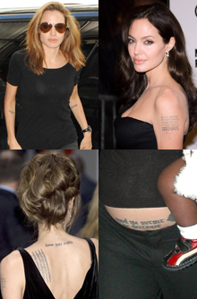 Angelina Jolie, celebrity tattoo, tattoo