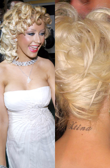 Christina Aguilera, celebrity tattoo, tattoo