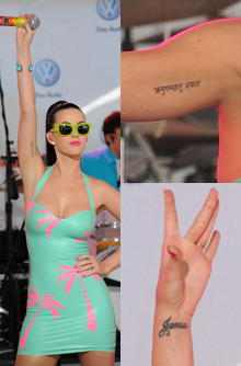 Katy Perry, celebrity tattoo, tattoo