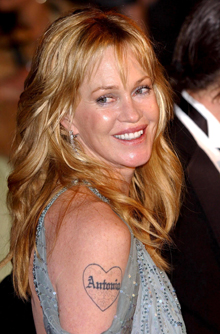 Melanie Griffiths, celebrity tattoo, tattoo