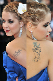 Peaches Geldof, celebrity tattoo, tattoo