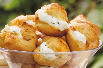 Cheese and chive puffs