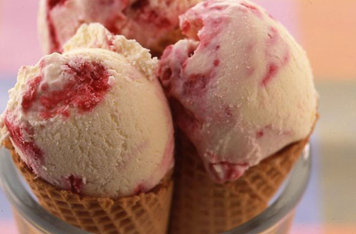 Raspberry ripple ice cream
