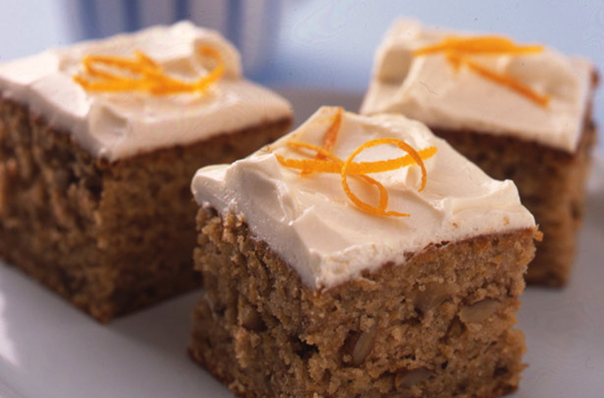Spiced carrot cake squares