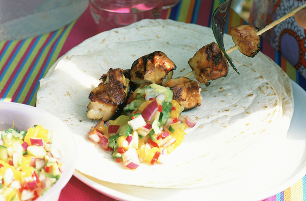 BBQ Chicken kebabs