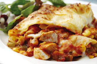 Chicken, leek and sweetcorn lasagne recipe