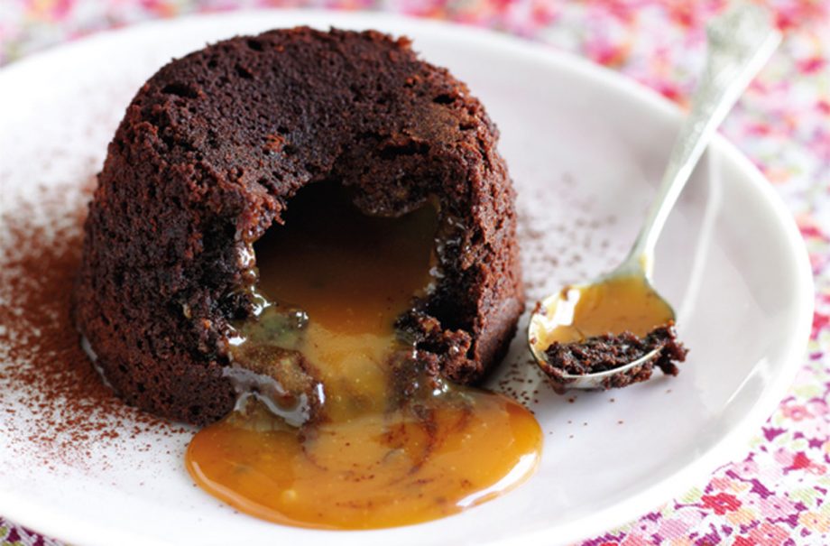 Chocolate and caramel lava fondant