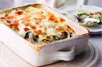 Essentials magazine extra cheesy leek and bacon lasagne recipe