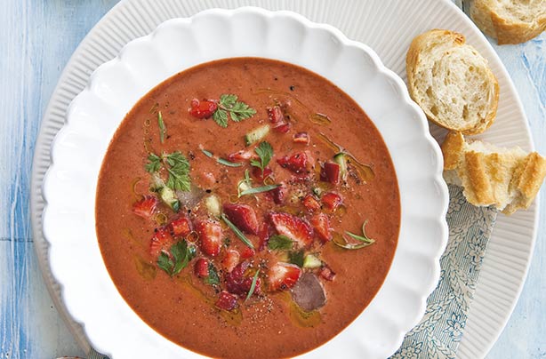 Strawberry and cucumber gazpacho