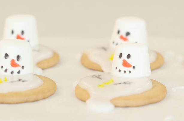 Melted snowman biscuits