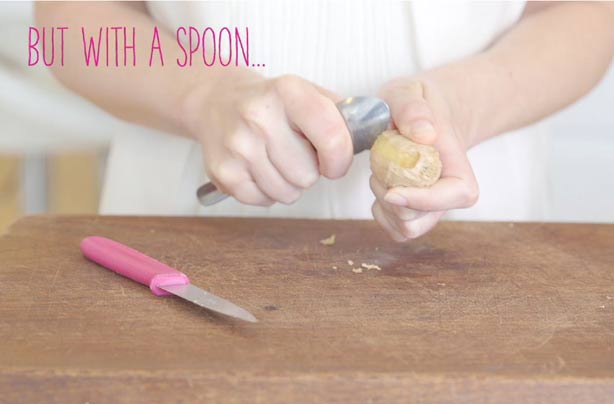 Food hack: How to peel ginger with a spoon