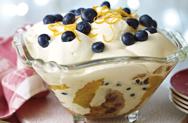 Blueberry and orange trifle