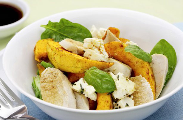 Chicken, lentil and butternut squash salad