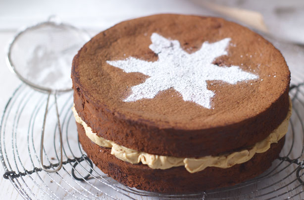 Chocolate cake with tiramisu cream