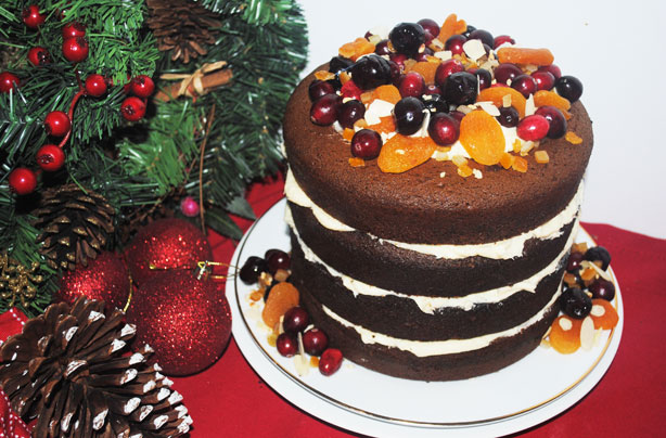 Gingerbread cake with brandy buttercream