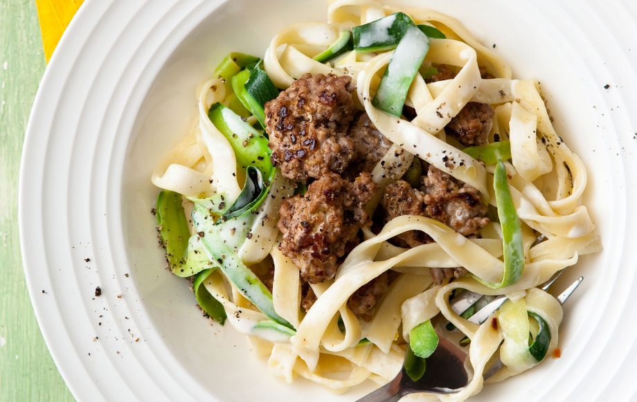 Meatballs with lemon tagliatelle