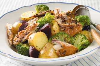 Potato salad with mackerel