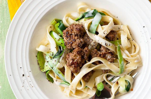 Meatballs with lemon tagliatelle