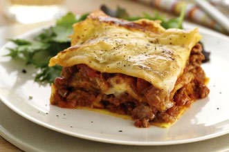 Lower-fat beef lasagne