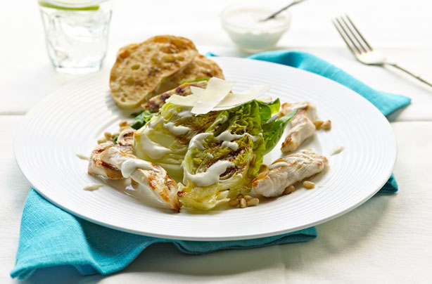 Warm chicken Caesar salad