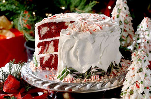 Red velvet peppermint cake
