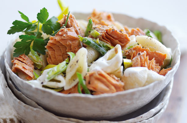 Salmon pasta with creme fraiche