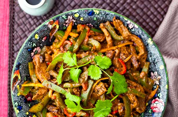 Beef in black bean sauce