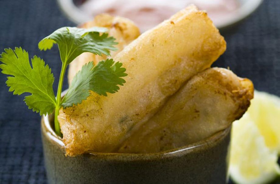 Nibbles: Lime, ginger and crab spring rolls
