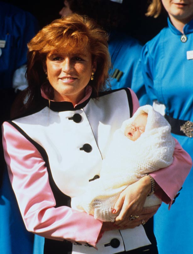 Sarah Ferguson with Princess Eugenie as a baby