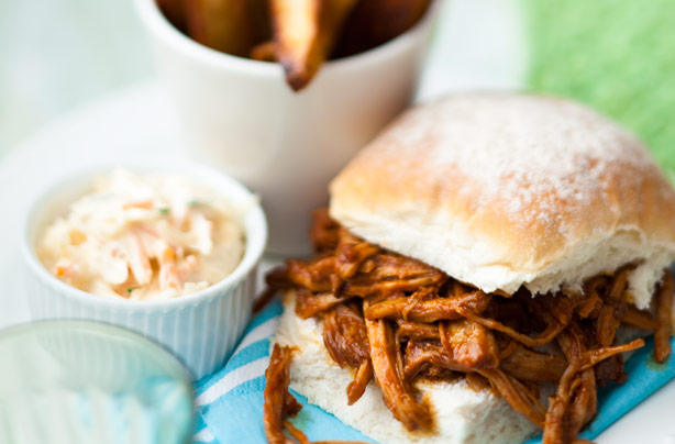 Slow cooked pork baps