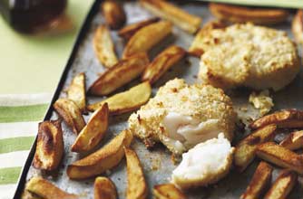 Oven baked fish and chips
