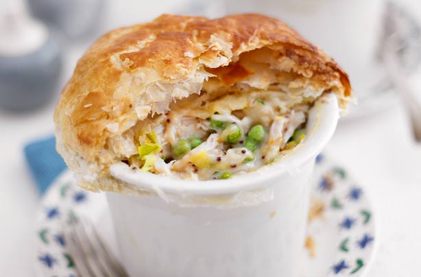 Chicken and mushroom pot pies