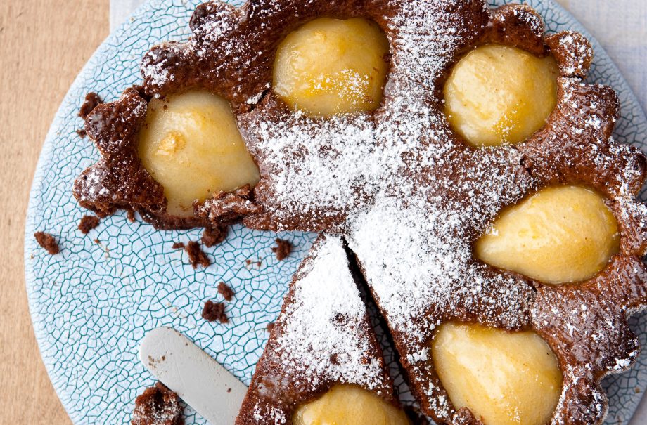 Chocolate and pear cake