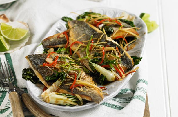 Crispy Asian sea bass