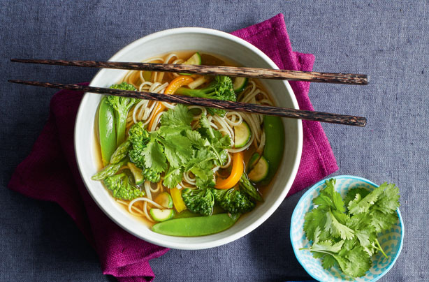Green miso noodle bowl