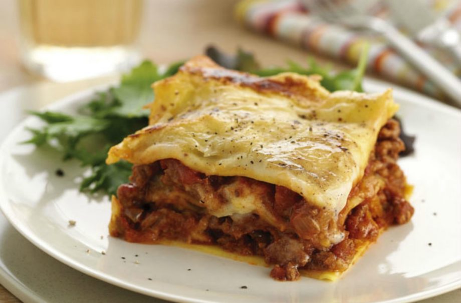 Lower-fat beef lasagne