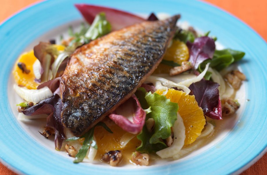 Mackerel with orange and fennel salad