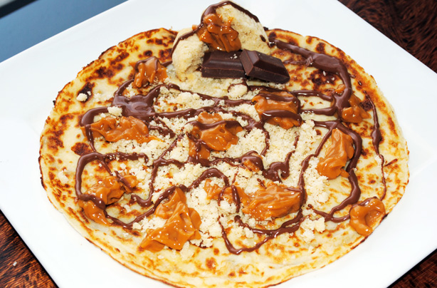 Millionaire's shortbread pancakes