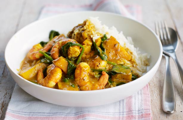 Prawn and squash curry