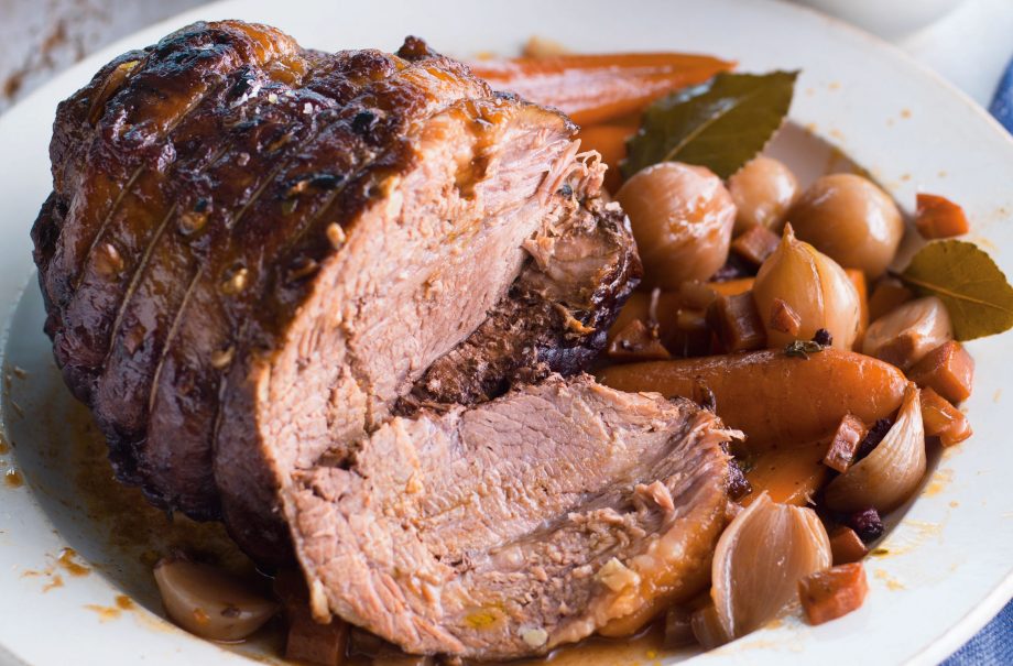 Slow-cooked roast beef brisket