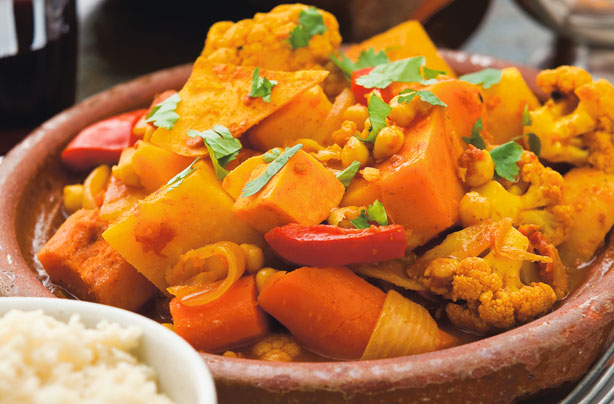 Spiced butternut squash and veg tagine