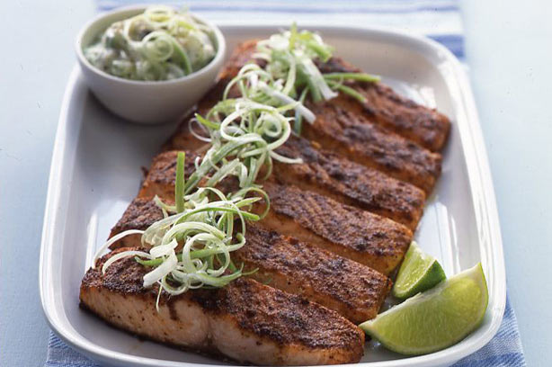 Spicy baked salmon