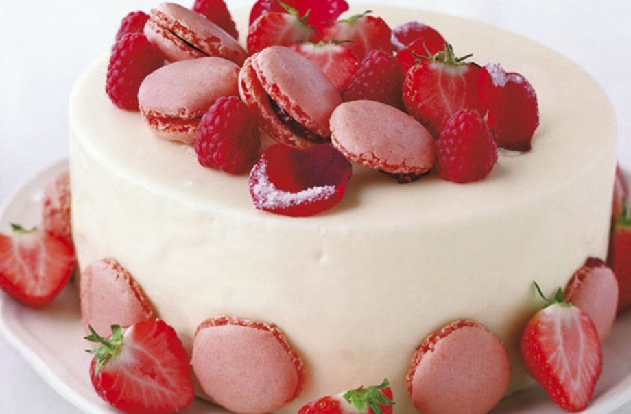 White chocolate celebration cake