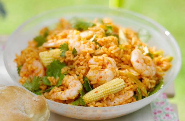 Zingy rice and prawn salad