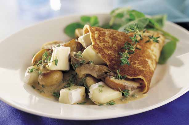 Mushroom and Brie Crepes