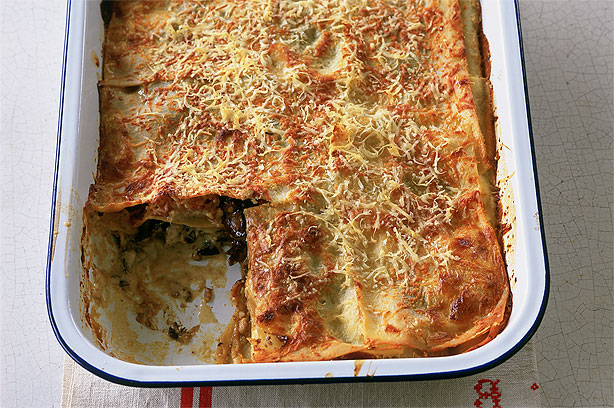 Parma ham and porcini mushroom lasagne