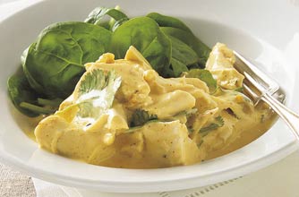 A quick meal using leftover turkey. This is spicy with a hint of heaat from tikka masala curry paste