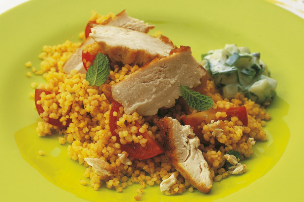 Quick and easy warming chicken and tomato cous cous