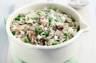 Garden pea risotto