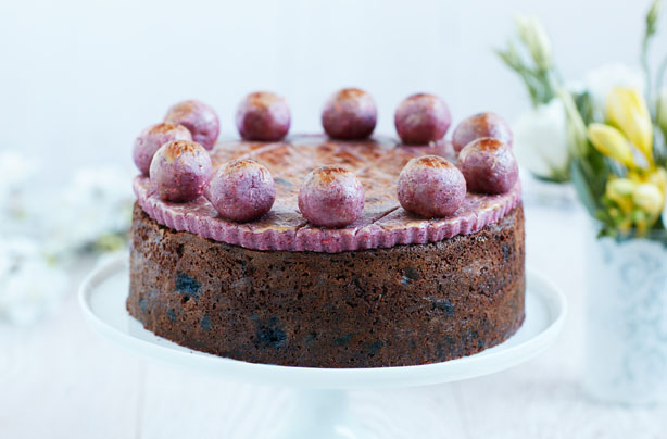 Nadiya Hussain's red berry Simnel cake